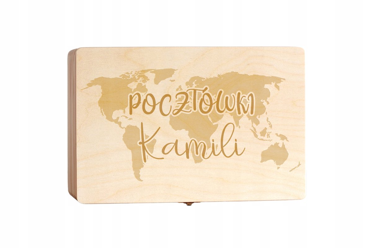 Pudełko na widokówki pocztówki Skrzynka z imieniem, Kuferek, Duża szkatułka