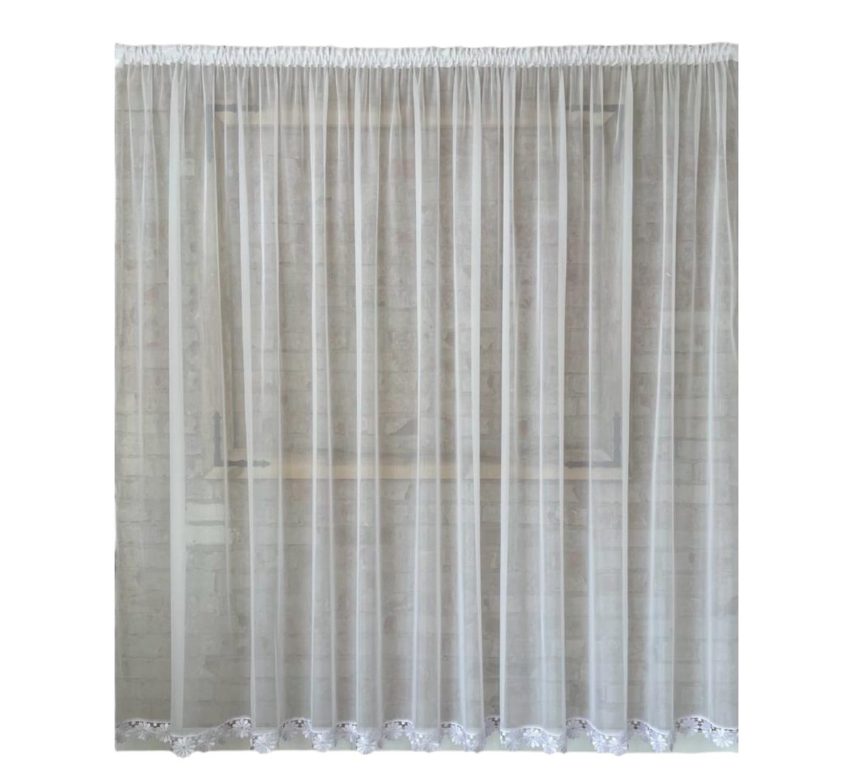 Firana gotowa 600x250 balkon, gipiura kwiatek 8 cm