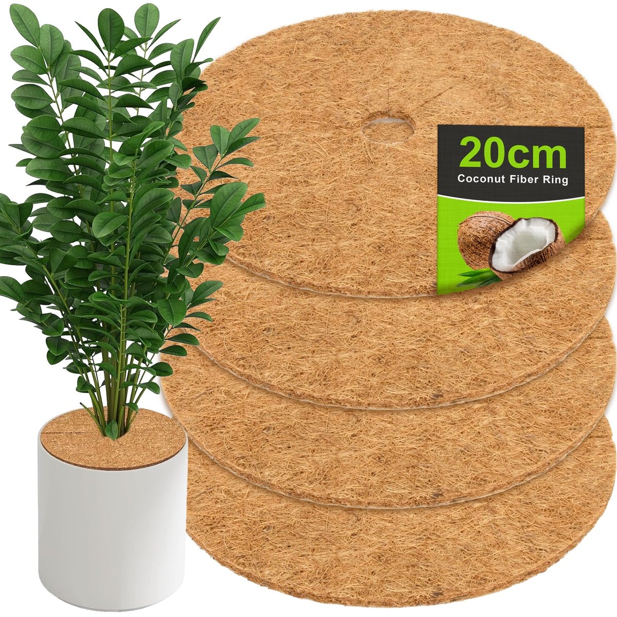 4x Antychwastowa Mata Kokosowa 20cm do Ściółkowania Ochrona Korzeni na Mróz