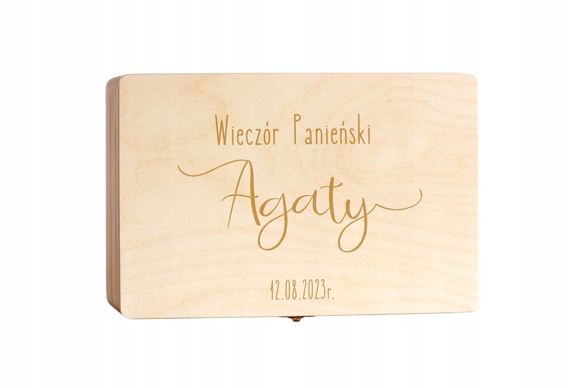 Pudełko na wieczór panieński Skrzynka z imieniem i datą, Kuferek, Szkatułka