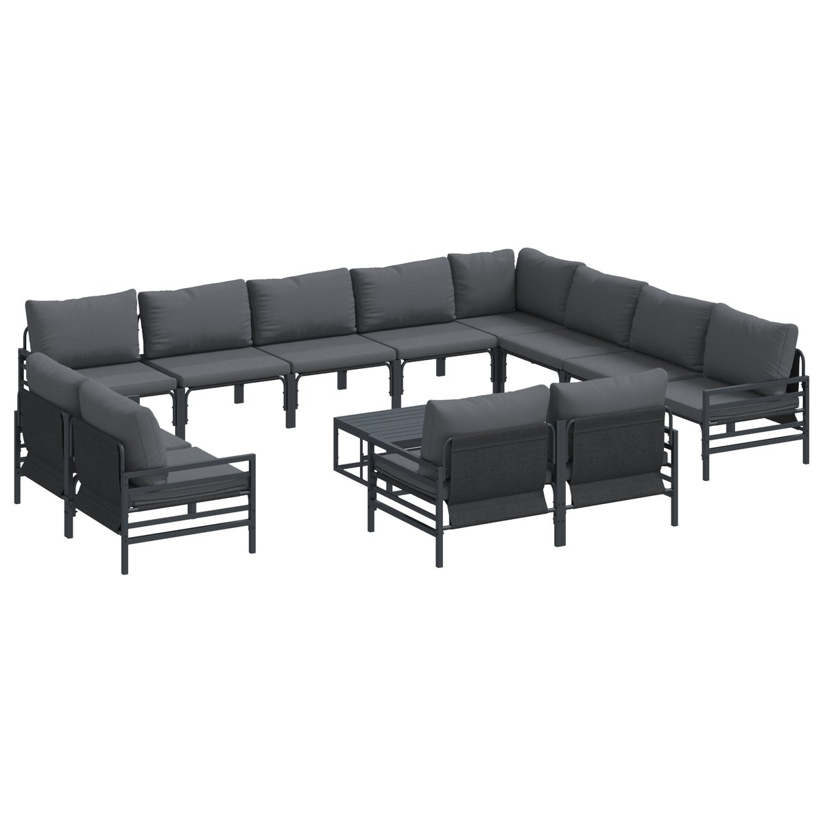 vidaXL Zestaw Sof na Ogród 13 pcs Antracytowy Stal