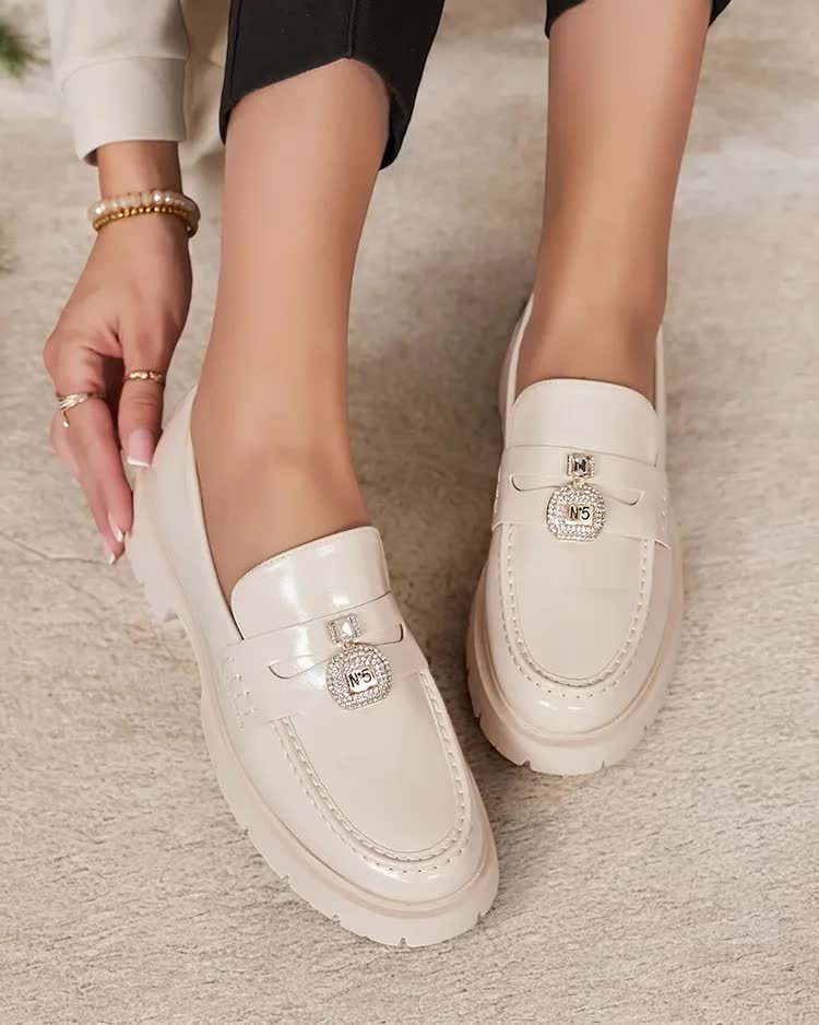 Royalfashion Mokasyny damskie lakierowane Bemies-40