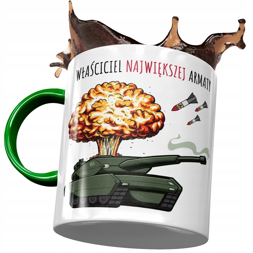 Kubek Zielony Śmieszny Największa Armata Prezent z Nadrukiem ze Zdjęciem + Opakowanie na prezent (wzór 01)