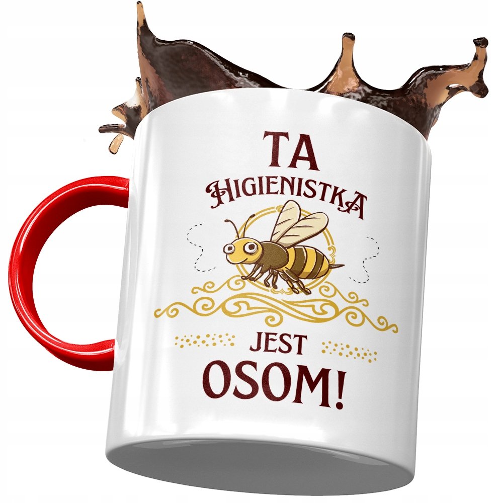 Kubek Czerwony Dla Higienistki Ta Higienistka Jest z Nadrukiem ze Zdjęciem + Opakowanie na prezent (wzór 01)