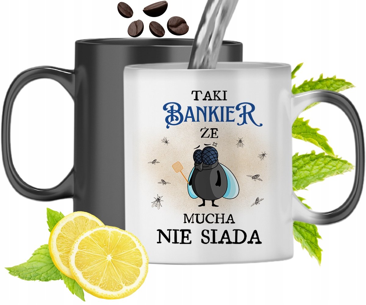 KUBEK MAGICZNY DLA BANKIERA ZMIENIAJĄCY KOLOR z Nadrukiem ze Zdjęciem + Opakowanie na prezent (wzór 01)