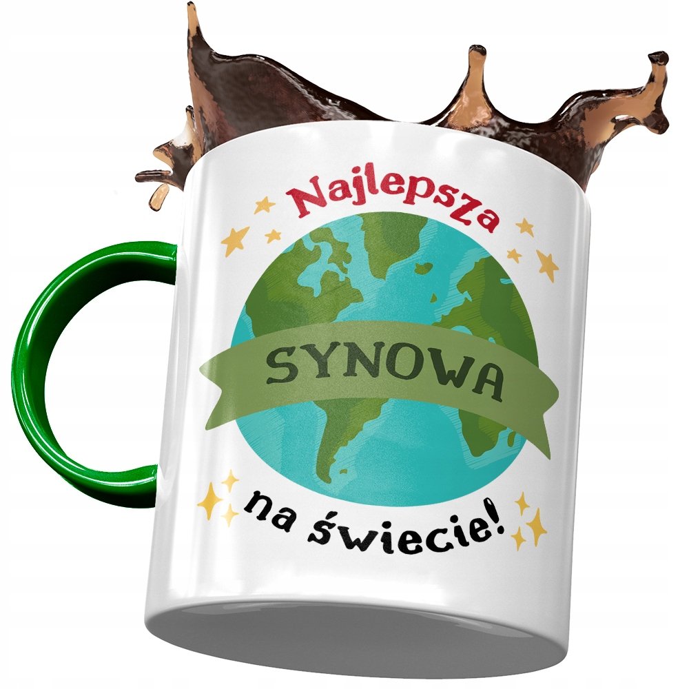 Kubek Zielony Dla Synowej Żony Syna Prezent z Nadrukiem ze Zdjęciem + Opakowanie na prezent (wzór 01)