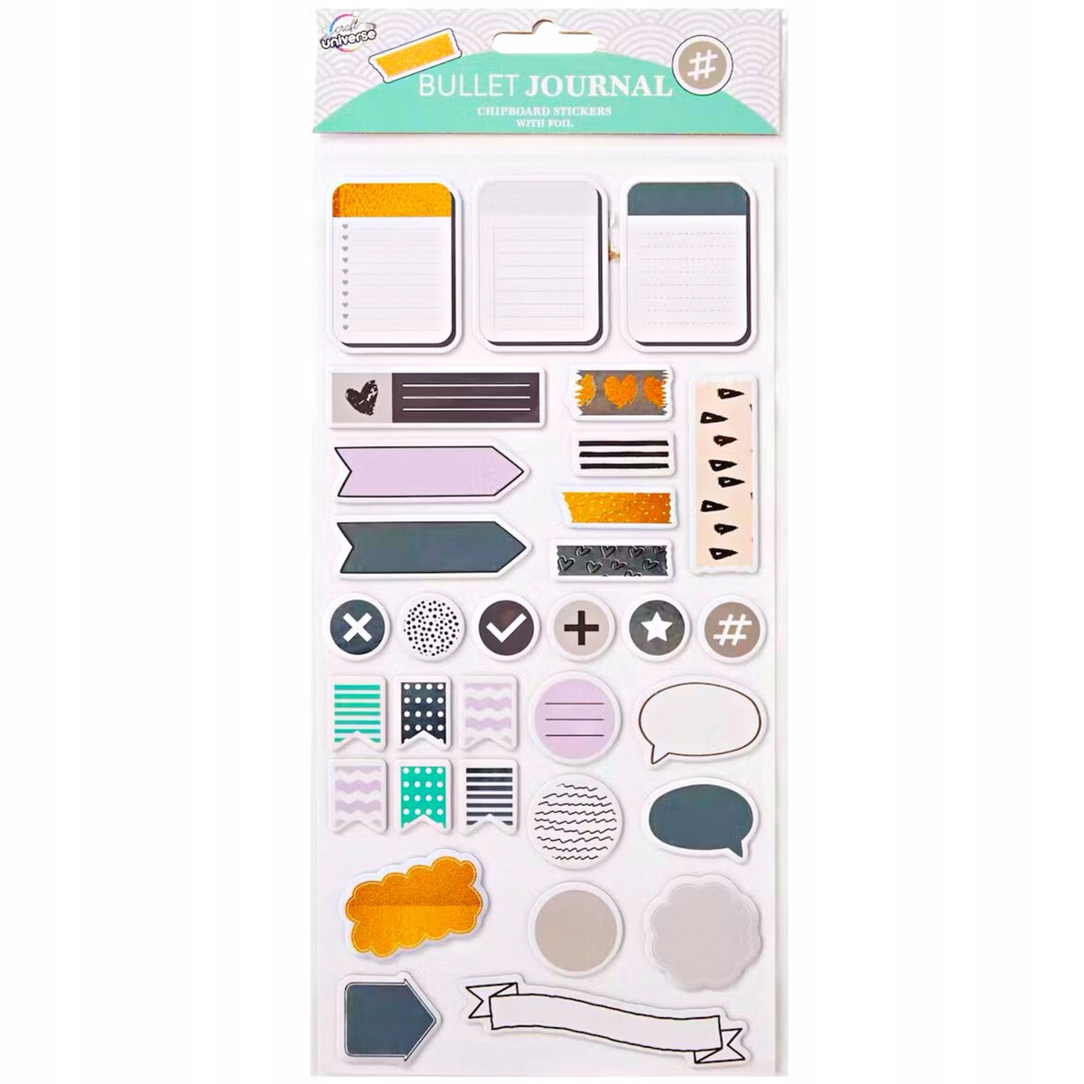 NAKLEJKI OZDOBNE DO BULLET JOURNAL TEKTURKOWE 3D