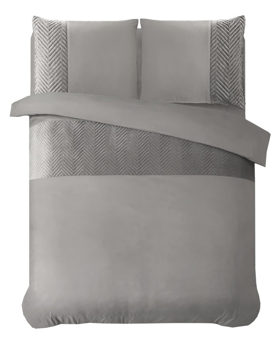 140x200/220 VELVET CROSSLINE piaskowy/szary kpl pościeli