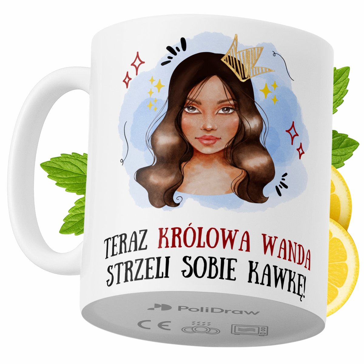 Kubek Dla Wandy na Prezent z Nadrukiem ze Zdjęciem 330 ml PoliDraw + Opakowanie na prezent (wzór 01)