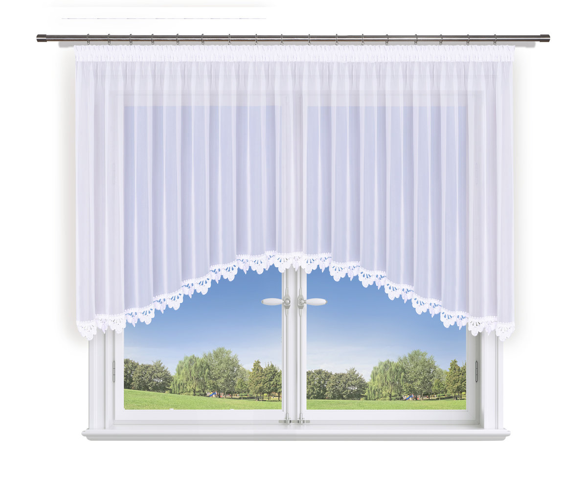 Firana 700x100 łuk,woal gipiura dzwoneczek 8cm