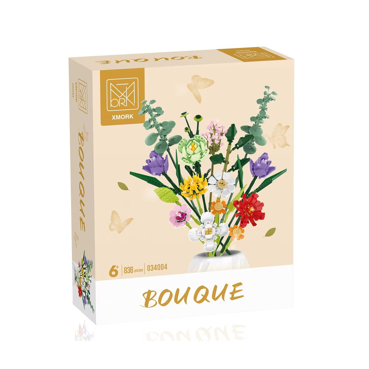 Klocki KWIATY Bukiet 836 el KONSTRUKCYJNE WIECZNE Kreatywny zestaw PREZENT