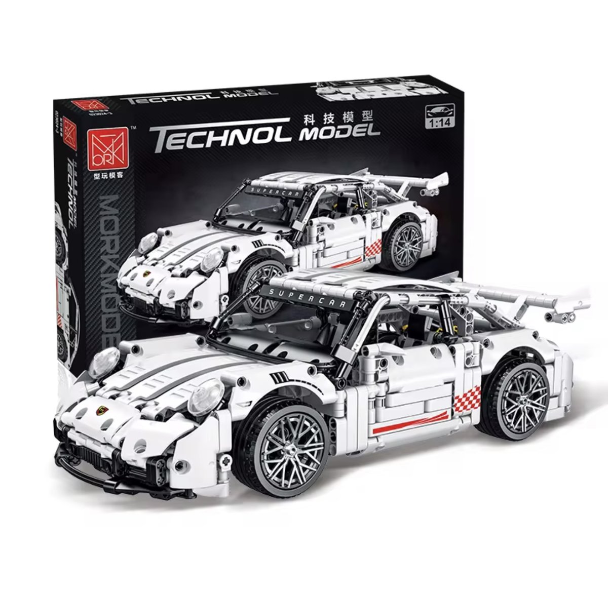 KLOCKI KONSTRUKCYJNE PORSCHE GT RACING SUPERCAR 1:14 1268 SZT TECHNOL MORK