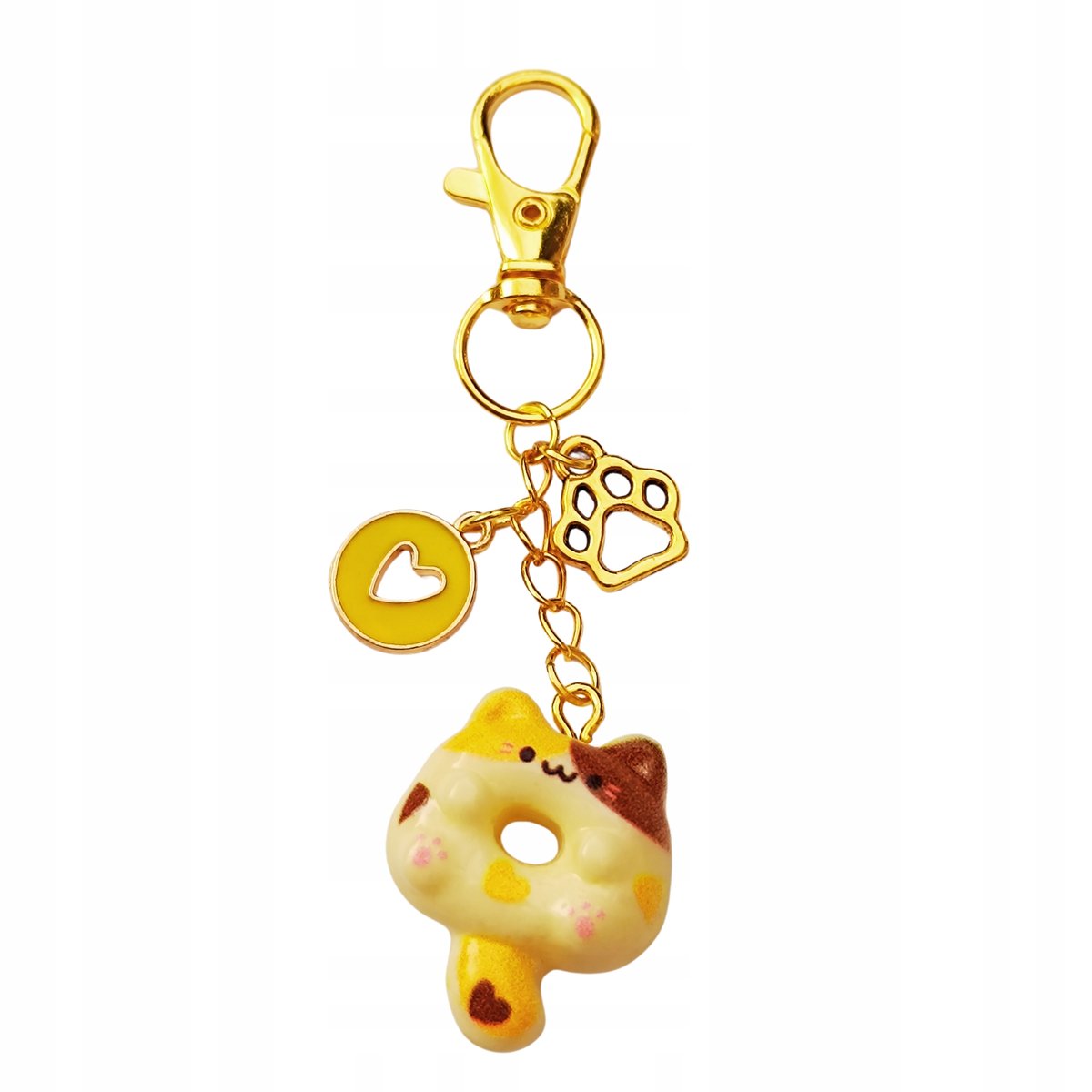 Breloczek kot calico Brelok koci pączek Karabińczyk do kluczy