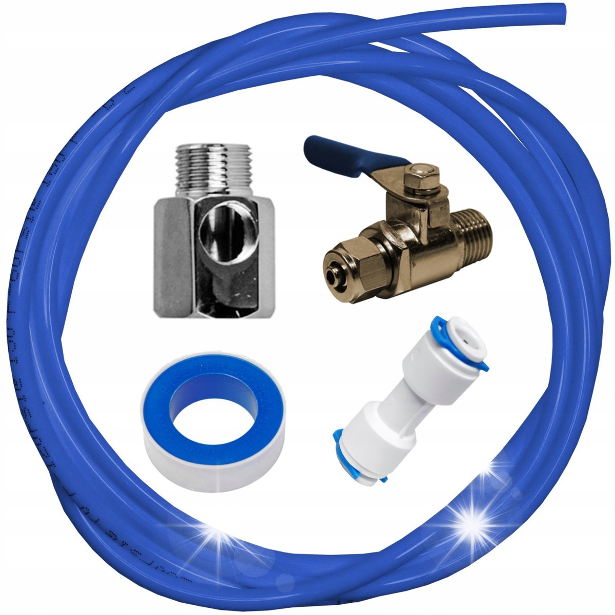 Zestaw Podłączenia Wody 3/8″ do Lodówki Filtr Wężyk Złączki Instalacja