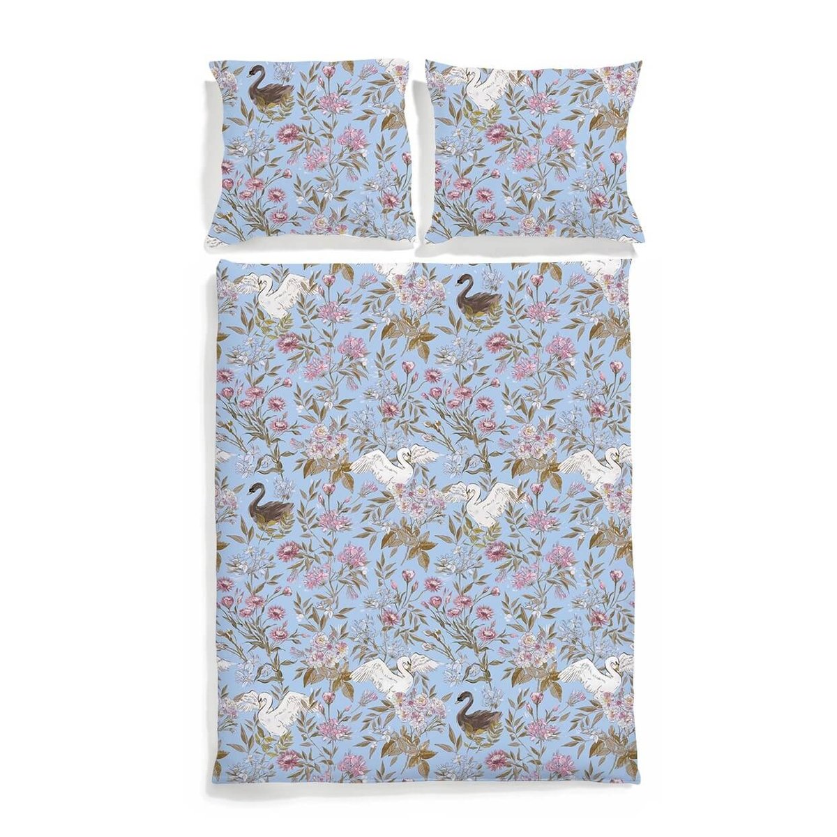 Pościel Łabędzie 160 x 200 cm + 50 x 60 cm (2 szt)