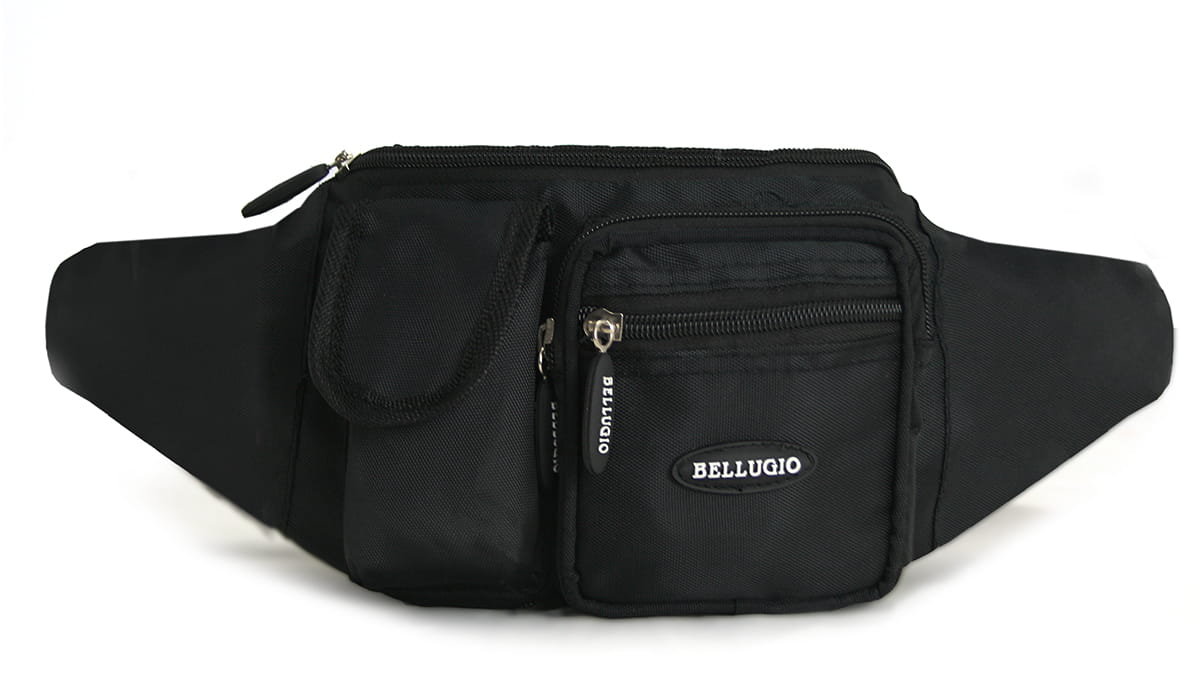 Saszetka nerka z nylonu - czarna