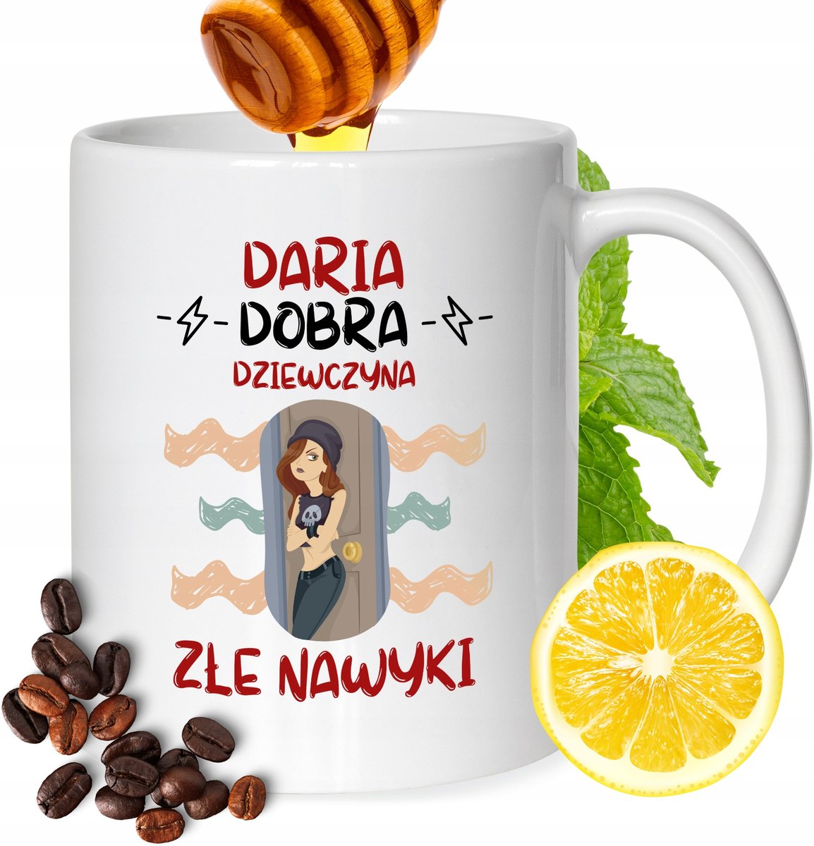 Kubek Dla Darii Koleżanki Przyjaciółki Żony Prezent z Nadrukiem Biały 330ml + Opakowanie na prezent (wzór 01)