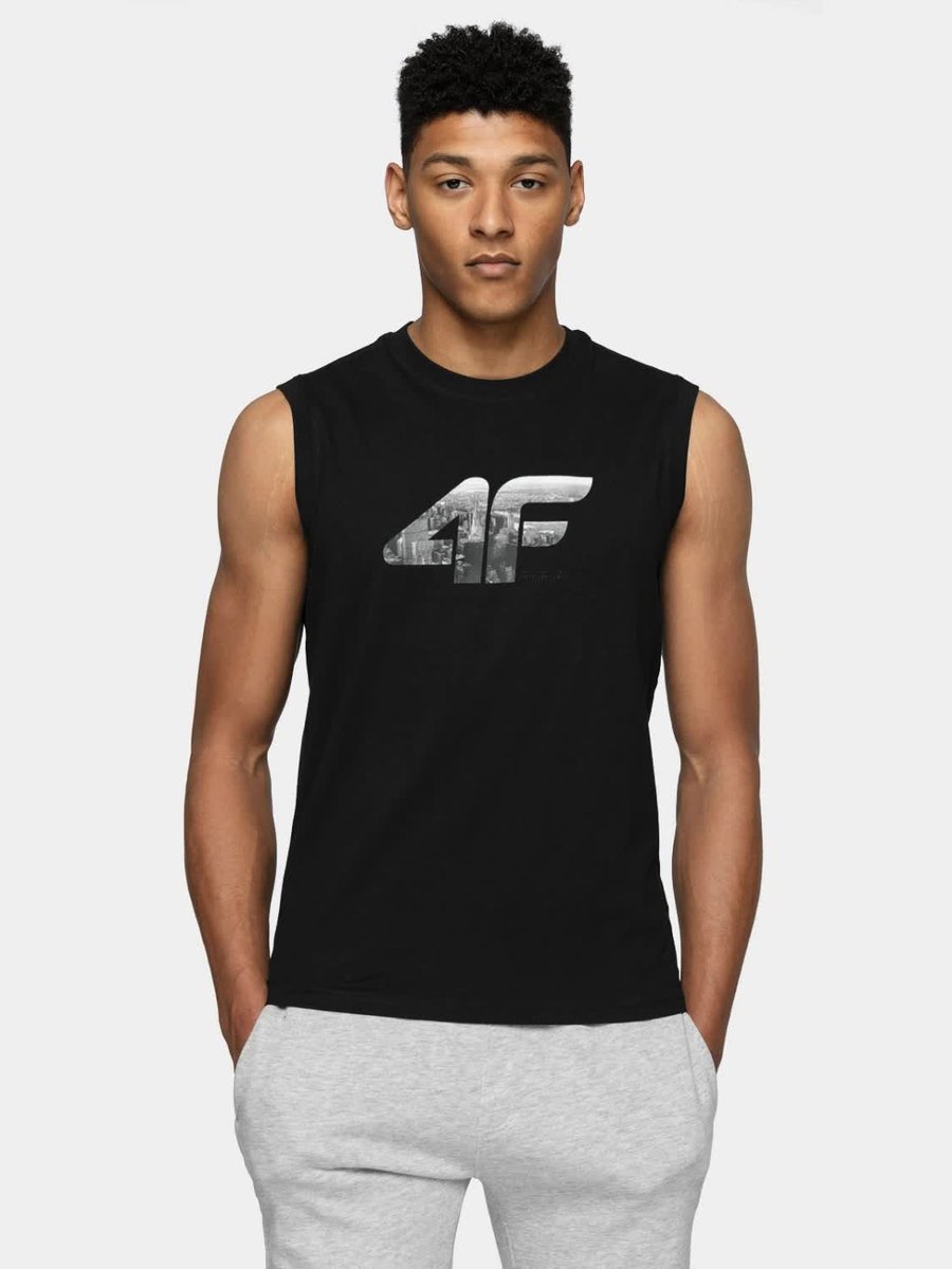 Koszulka Męska Bez Rękawów 4F 4Fwss25Tslem287-20S Czarny Roz. 5Xl