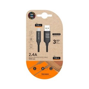 Kabel ładujący Tech-One-Tech USB-C Czarny 1 m