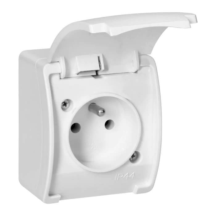 Gniazdo pojedyncze na zewnątrz 2P+Z IP44 białe AQUATIC OR-OE-7105/W ORNO