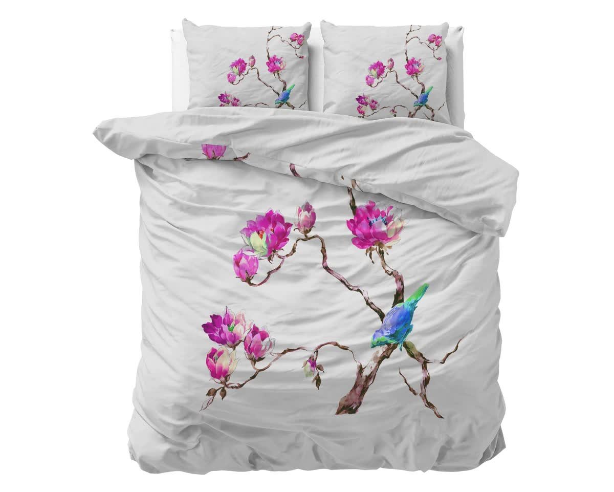 240x220 MAGNOLIAS biały kpl pościeli mikroperkal