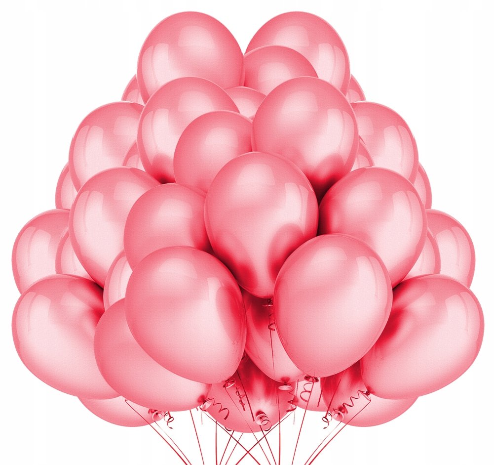 Balony Metaliczne Perłowe Różowe Ślub 30Cm 50 Szt