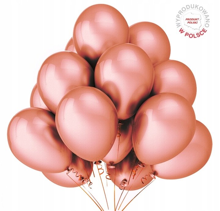 Balony Metaliczne Rose Gold Ślub Party 30Cm 25Szt