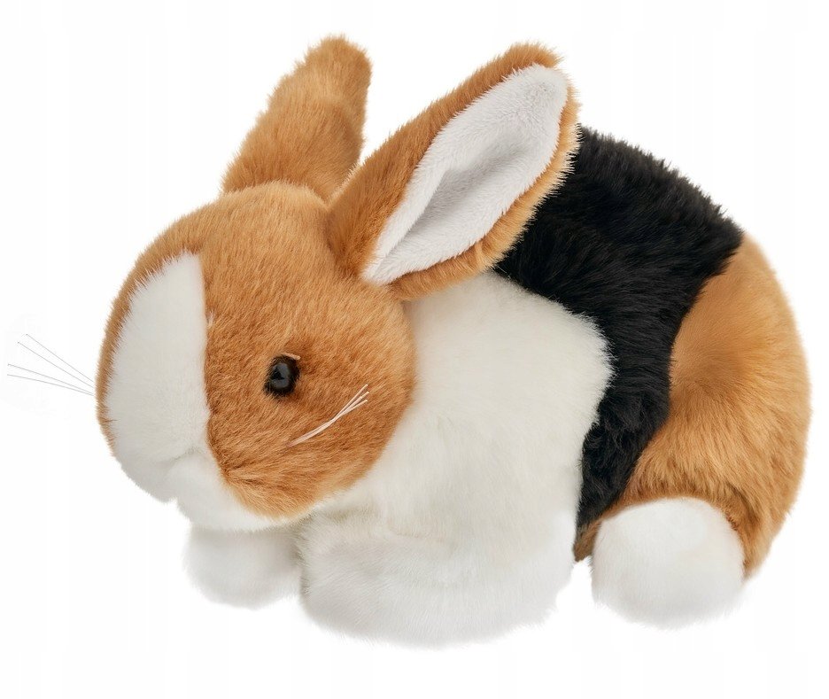 Maskotka Królik Brązowo-Czarno-Biały Zajączek - 18cm