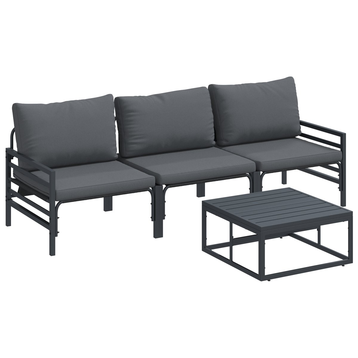 vidaXL Zestaw Sof na Ogród 4 pcs Antracytowy Stal