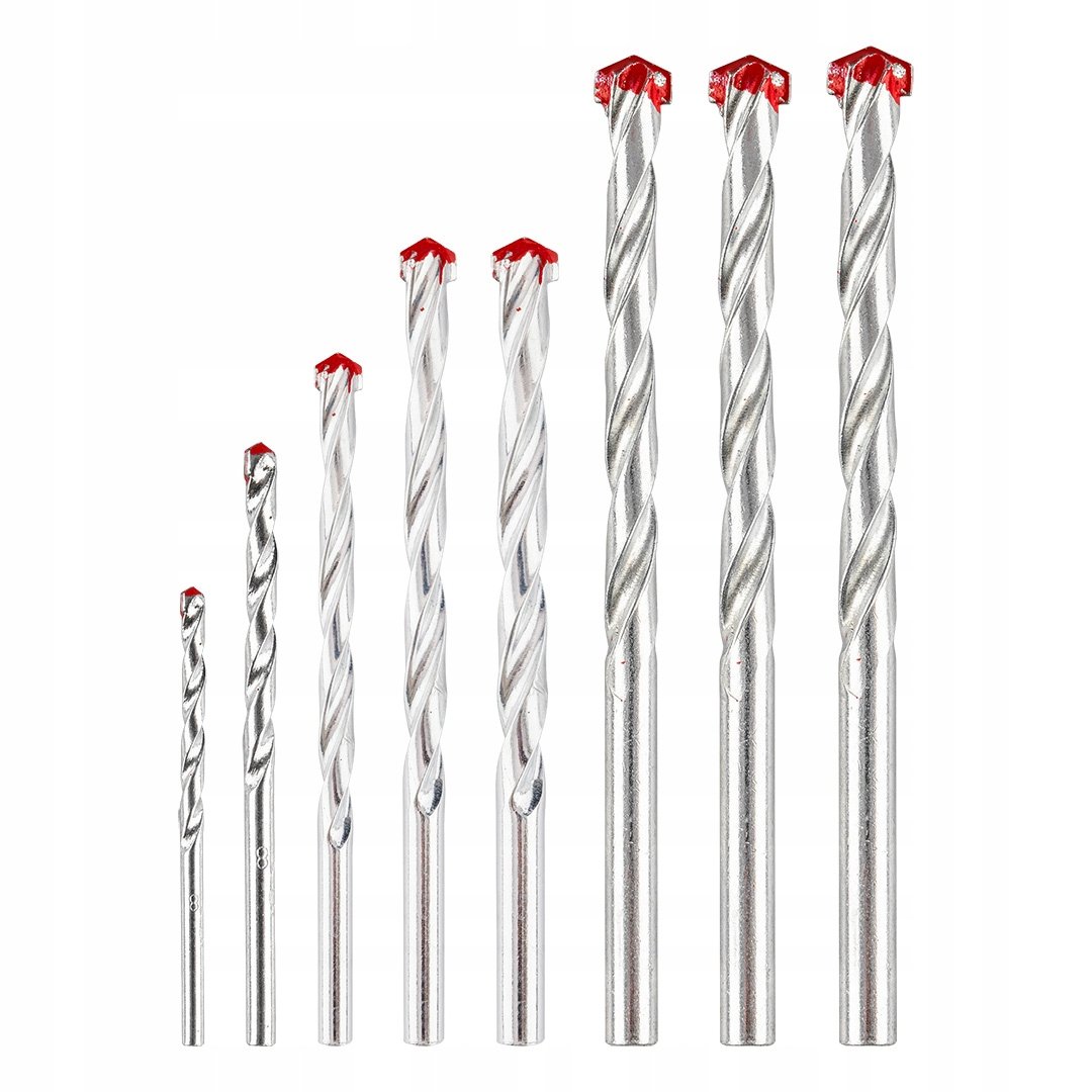 Zestaw wierteł do betonu cegły: 3, 4, 5, 6, 7, 8, 9, 10 mm, 8szt. GRAPHITE