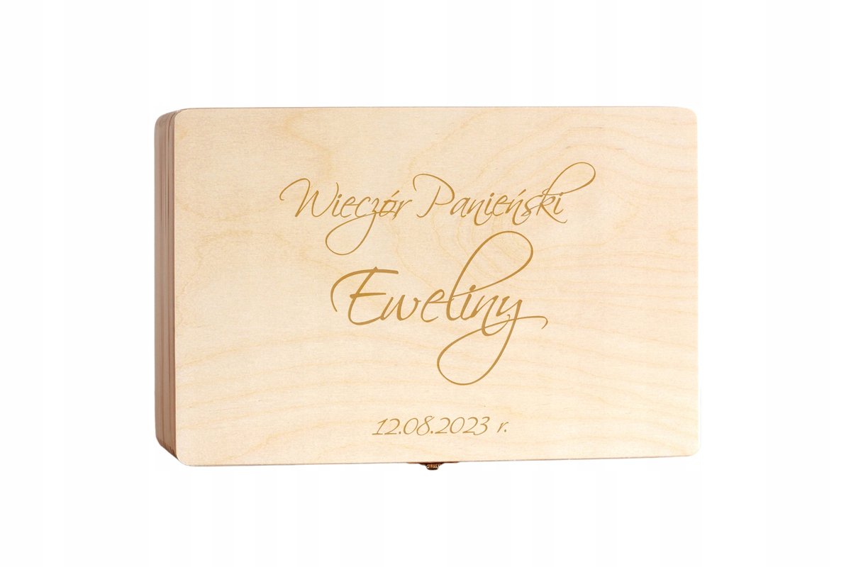 Pudełko na wieczór panieński Skrzynka z imieniem i datą, Kuferek, Szkatułka