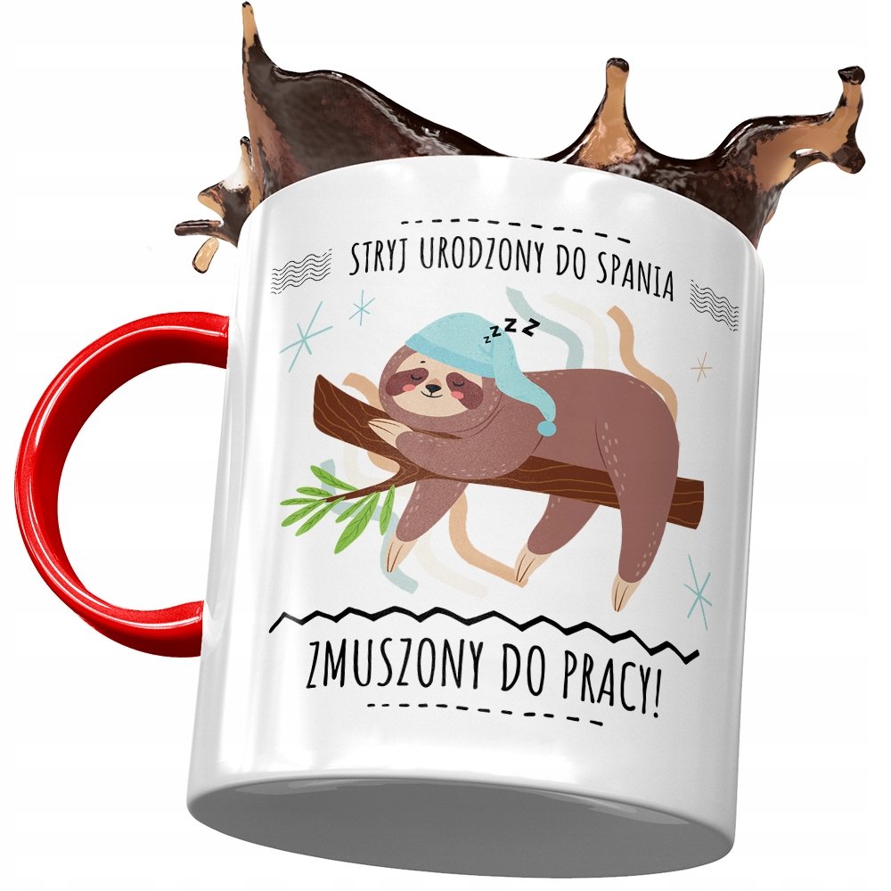 Kubek Czerwony Dla Stryja na Urodziny na Prezent z Nadrukiem ze Zdjęciem + Opakowanie na prezent (wzór 01)