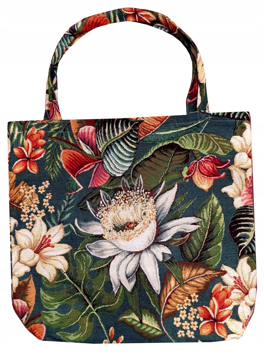 TORBA NA RAMIĘ ZAKUPOW 45x42 TROPIKI GOBELINOWA