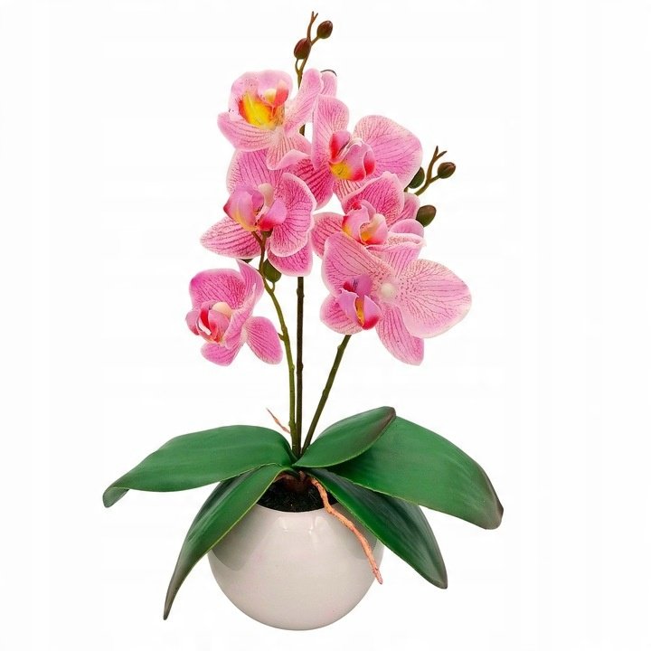 Storczyk sztuczny jak żywy w doniczce RÓŻOWY 28 cm