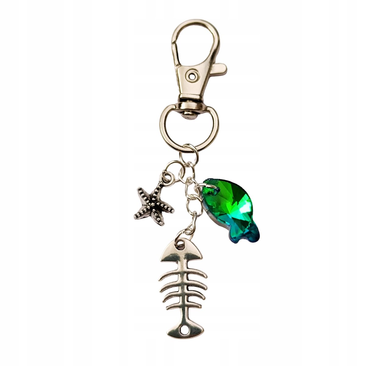 Breloczek Zielona Ryba Rozgwiazda Brelok Rybaka Tata Wędkarz Karabińczyk