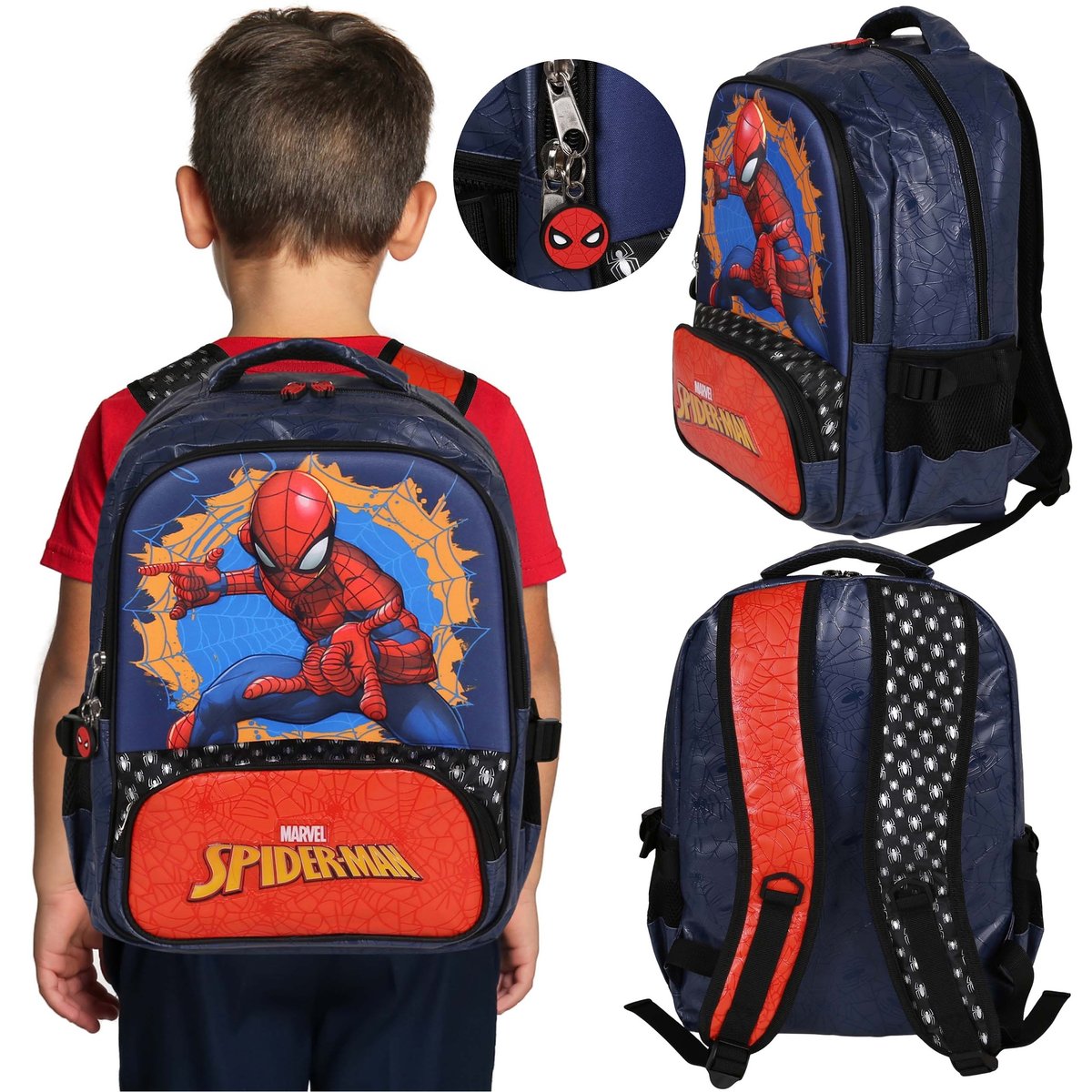 MARVEL Spider Man USZTYWNIANY plecak szkolny, TORNISTER dla chłopca, kieszeń na LAPTOPA 41x30x15cm