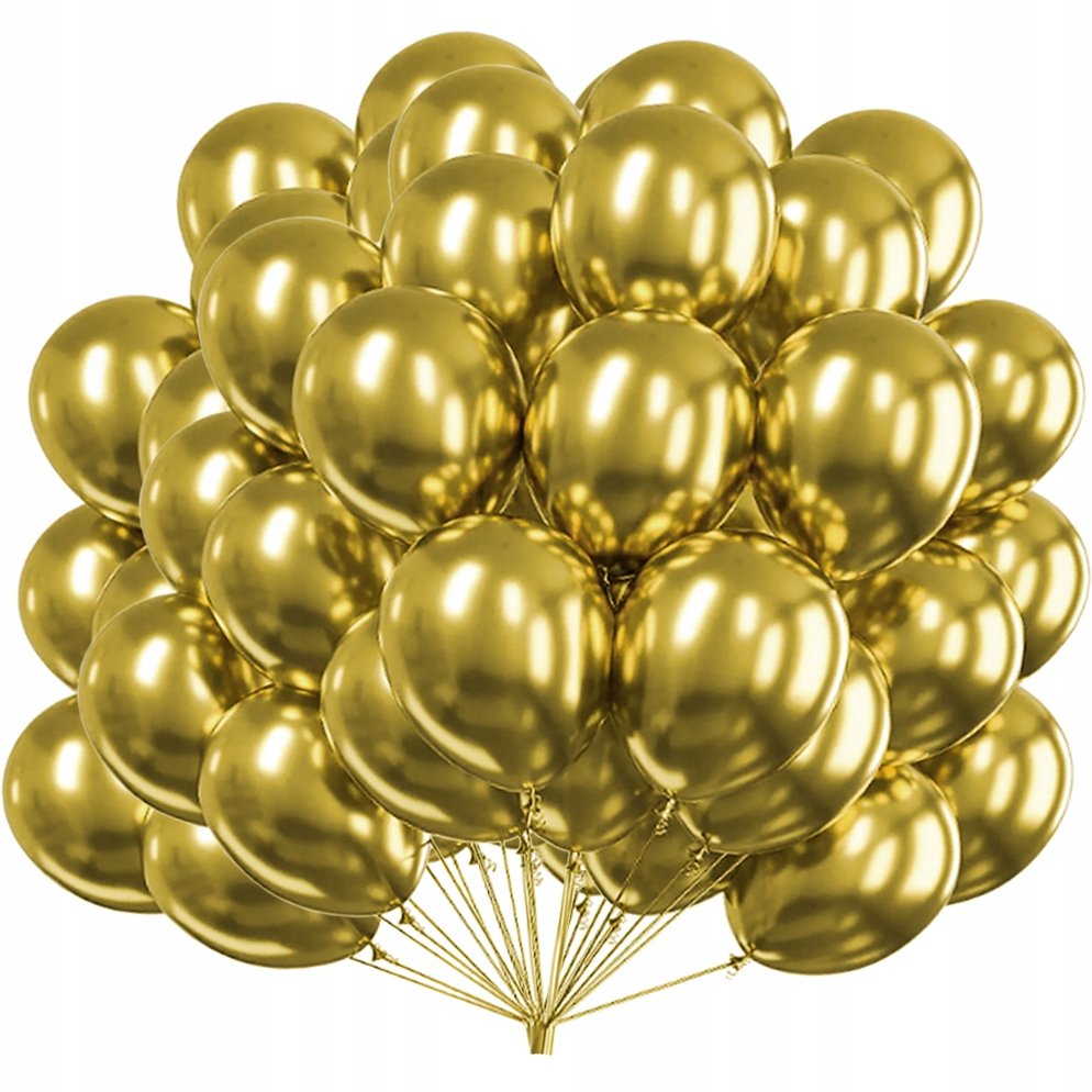 BALONY ZŁOTE CHROMOWANE CHROM SHINY METALICZNE URODZINOWE ŚLUB DEKO 5