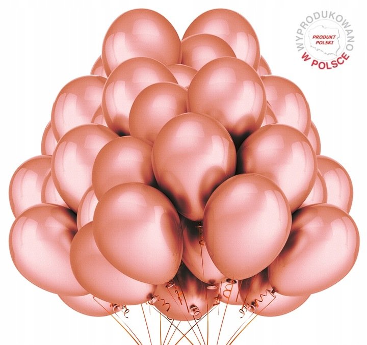 Balony Metaliczne Rose Gold Ślub Party 30Cm 50Szt