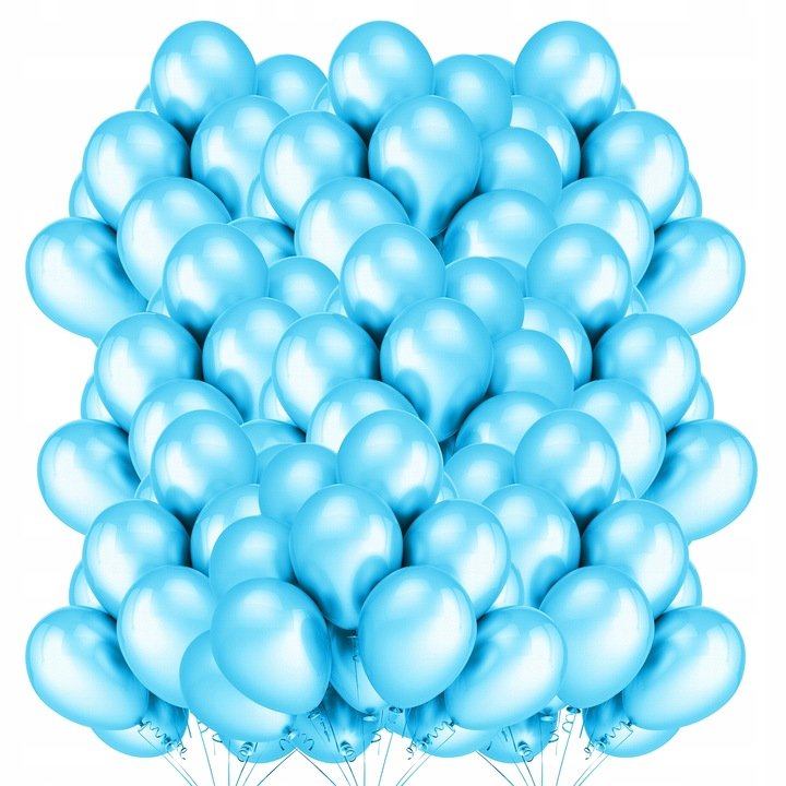 BALONY METALICZNE JASNE NIEBIESKIE Wesele 30cm 100