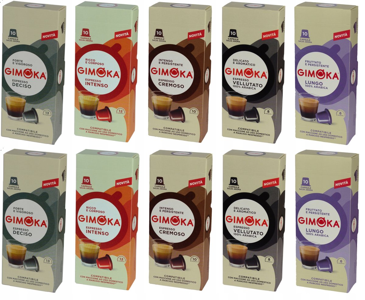 Kapsułki z kawą do ekspresu NESPRESSO włoskiej Gimoka MIX 100 sztuk