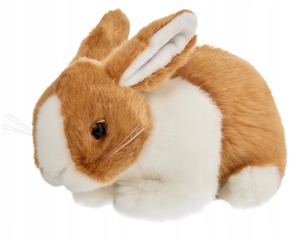 Maskotka Królik Brązowo-Biały Zajączek - 18cm