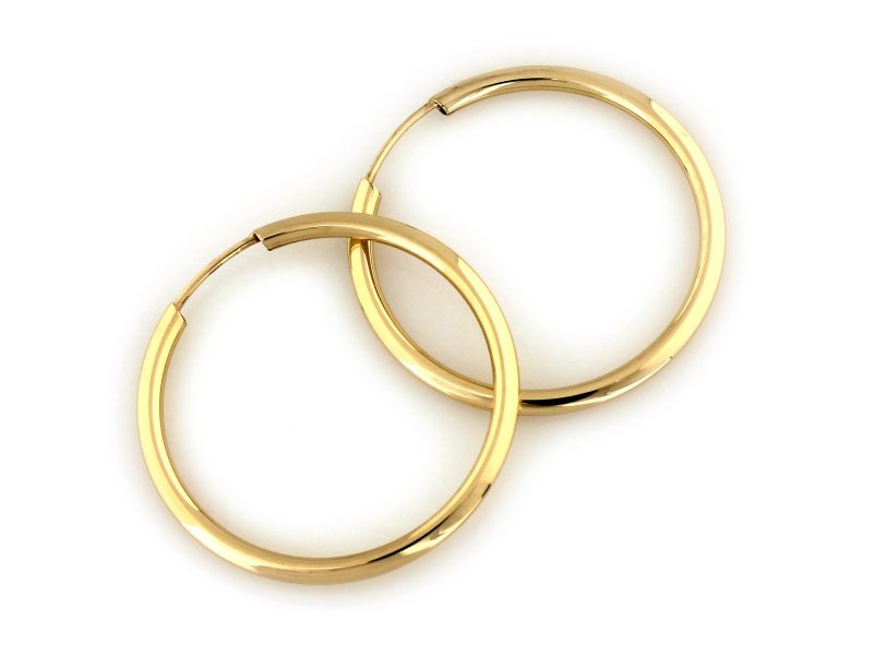 Kolczyki klasyczne złote koła kółka 25mm szarniry