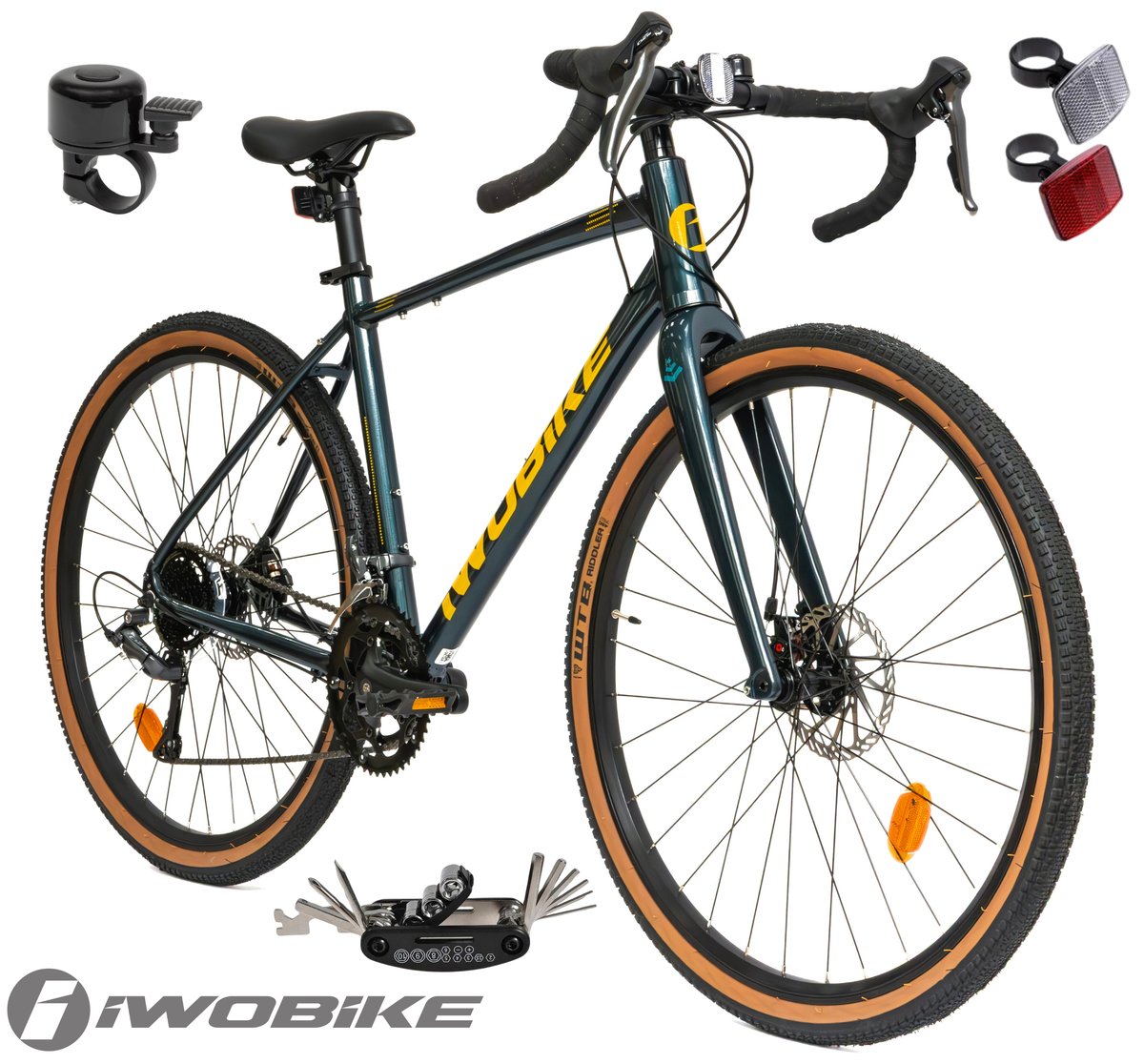 Rower Męski Gravel 28 Aluminium IWOBIKE 2025 Shimano Claris Tarcze Lekki