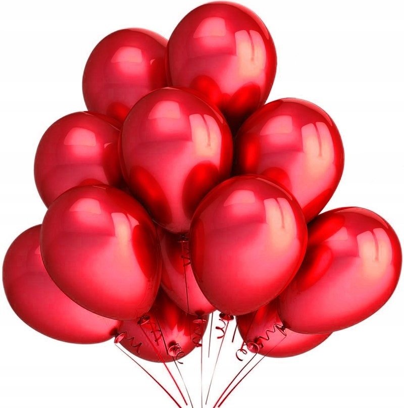 Balony Metaliczne Czerwone Ślub Urodziny Sylwester Walentynki Party 25Szt.