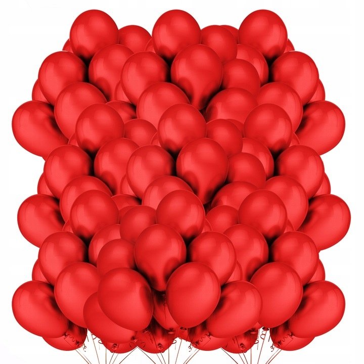 BALONY METALICZNE CZERWONE ŚLUB 30cm 100 szt