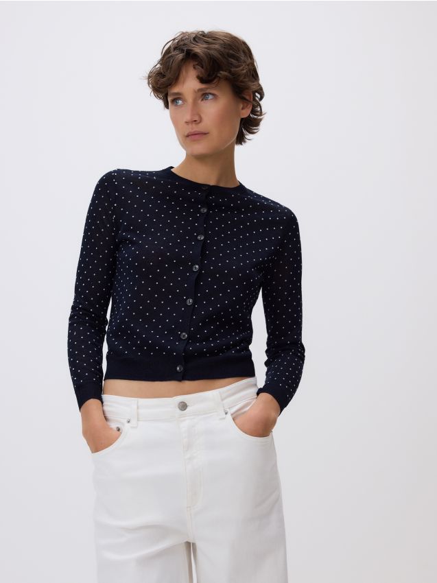 Reserved - Kardigan z wiskozą - granatowy