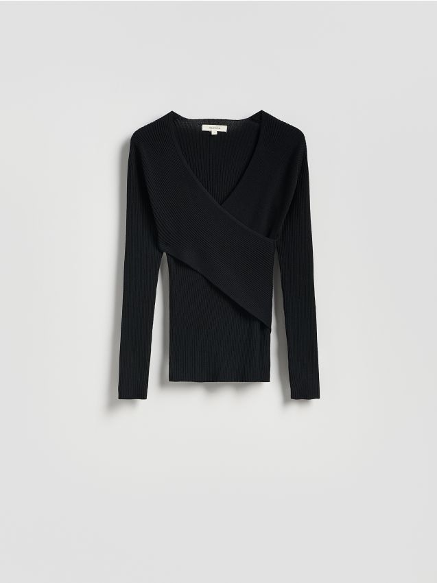 Reserved - Bluzka z wiskozą - czarny