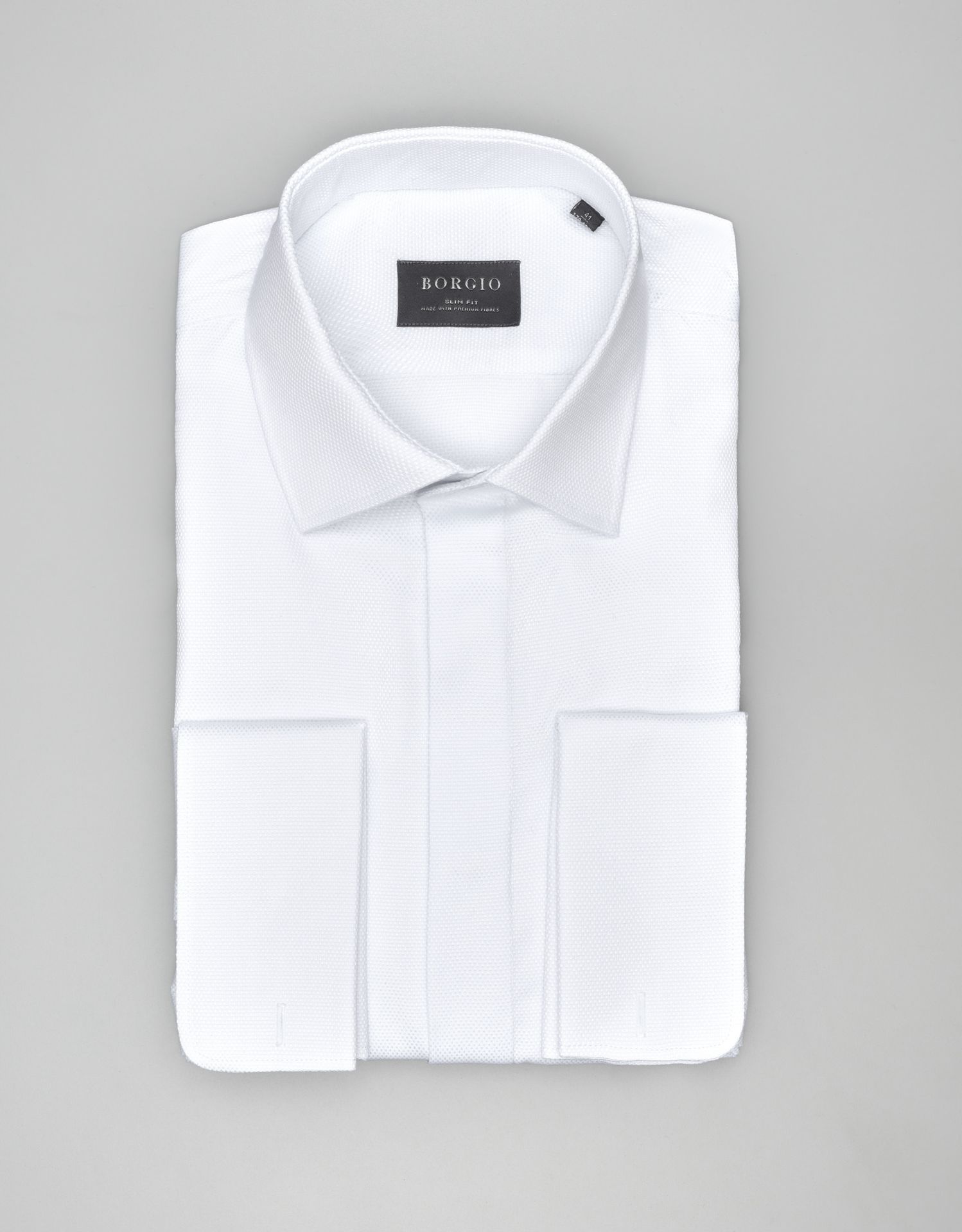 koszula fabrizia 00572 na spinki biały slim fit