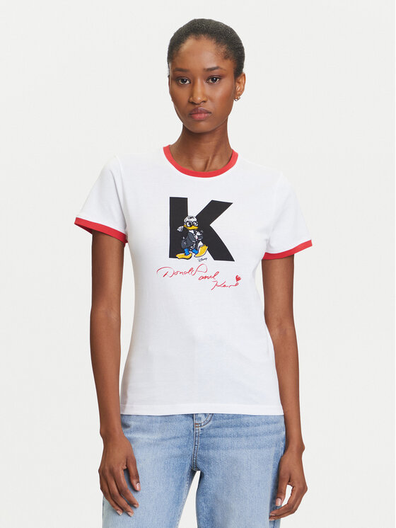 KARL LAGERFELD T-Shirt A3W17089 Biały Regular Fit