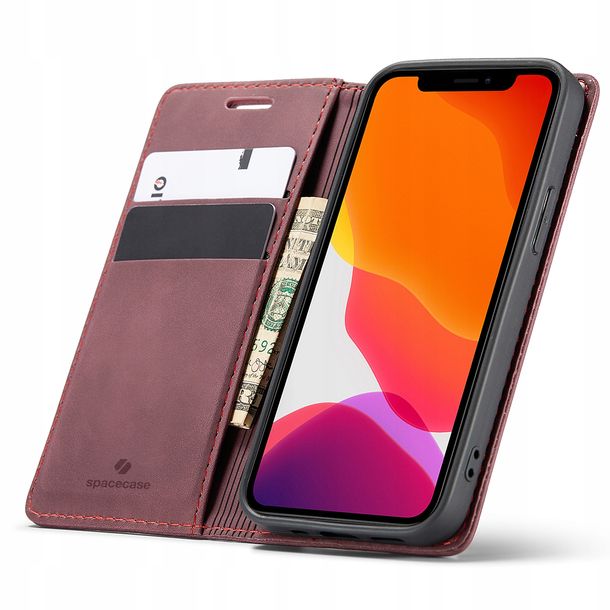 Eleganckie etui z klapką portfel kieszonka pokrowiec case do iPhone 12 Mini
